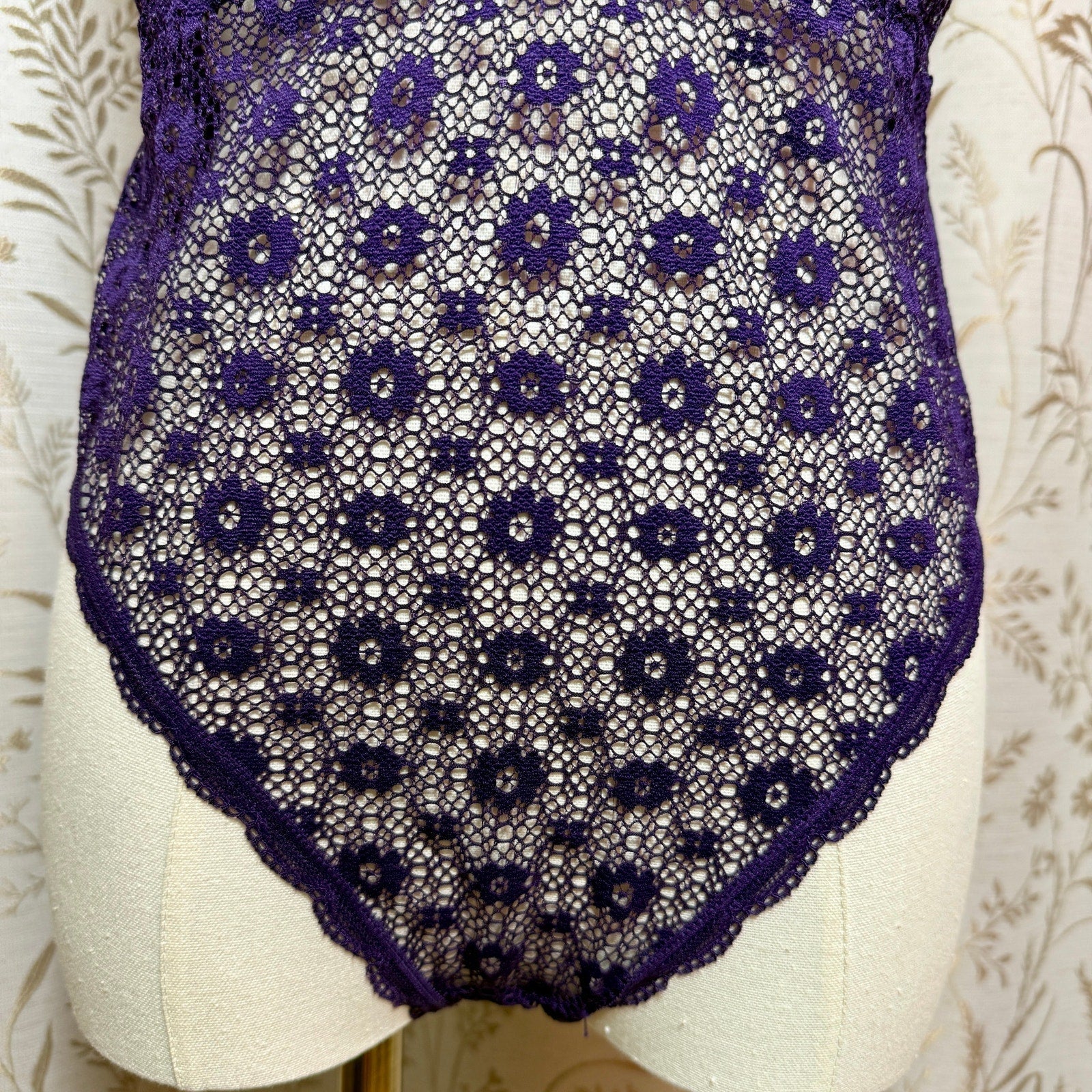 Victoria's Secret Purple Lace Halter Teddy Bodysuit L Plunge Romantic Whimsigoth