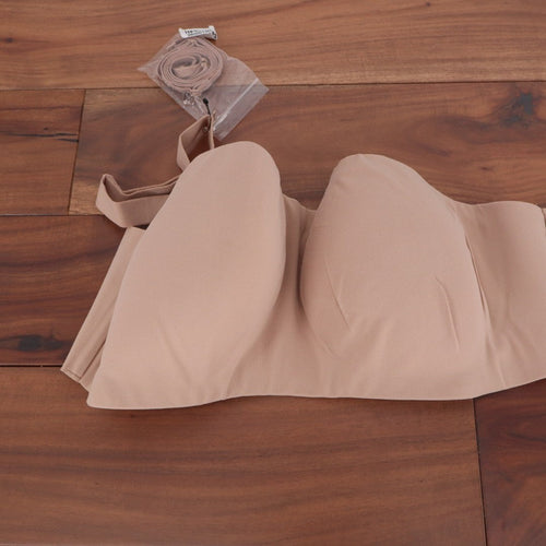 Calvin Klein Adapt Bandeau Bra Womens XL Cedar Strapless Wireless Full Coverage