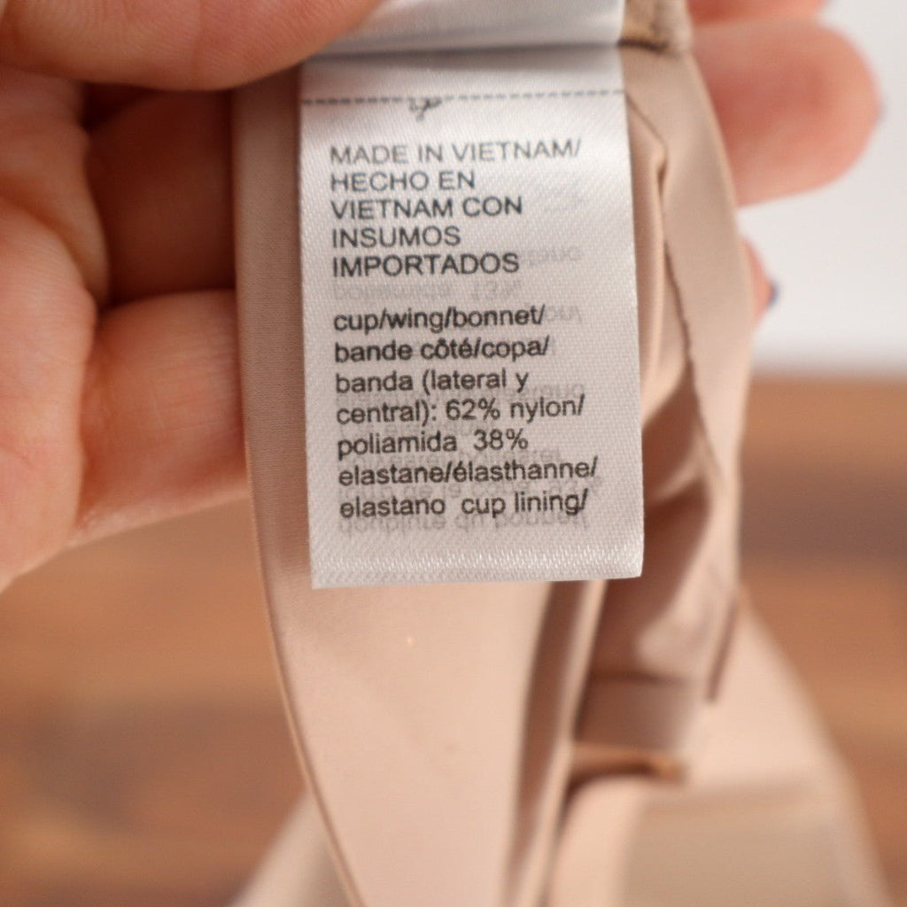 Calvin Klein Seamless T-Shirt Bra Womens 38C Beige Adjustable Strap Wireless