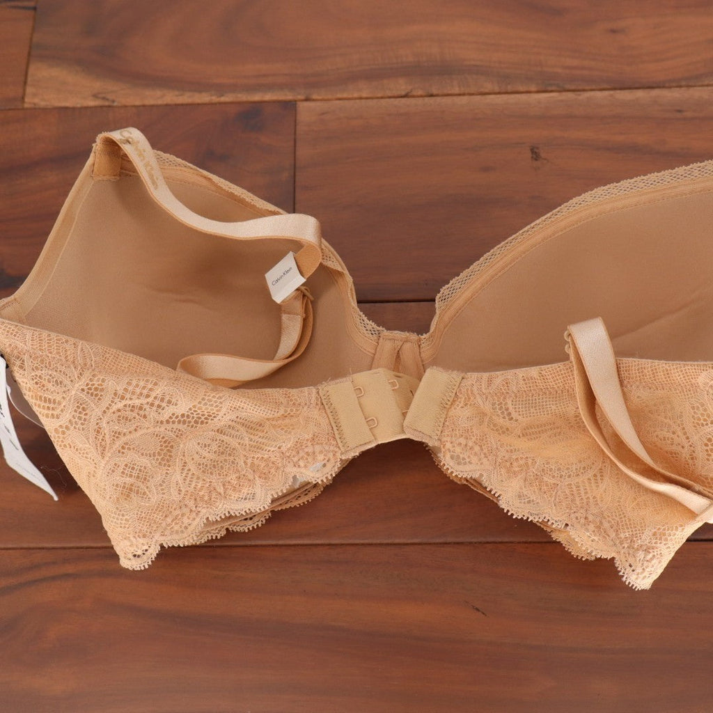 Calvin Klein Convertible Underwire Demi Bra Womens 32DDD Nude Stretch Lace Trim