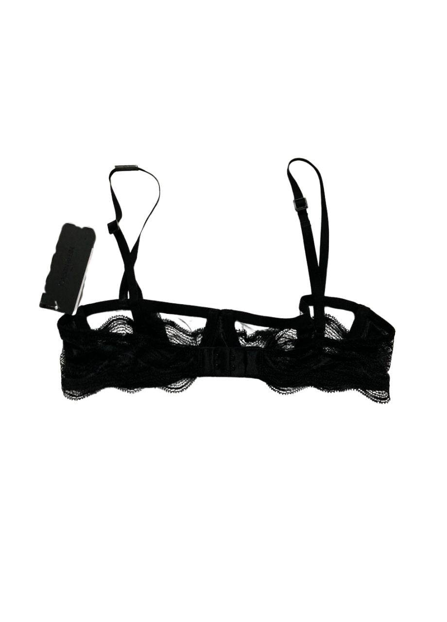 CALVIN KLEIN Graphic Lace Unlined Balconette Bra BLACK 32A