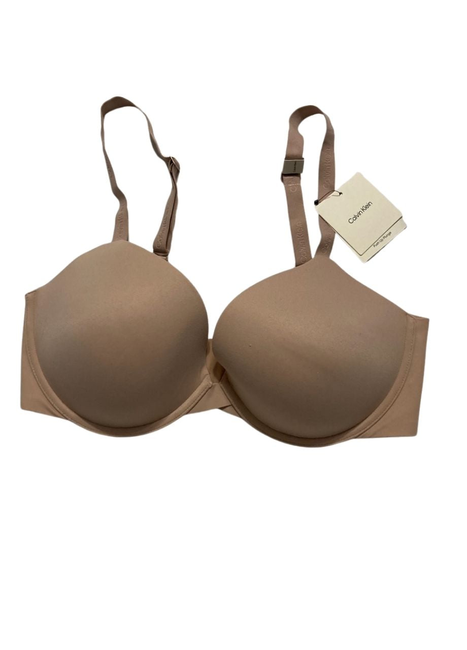 CALVIN KLEIN Perfectly Fit Push Up Plunge Memory Touch Bra HONEY ALMOND 36DD