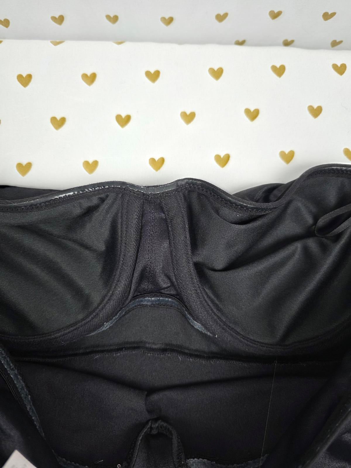 Victorias Secret Black Dress Shapewear Underwire Bra top Slimming VTG 36A