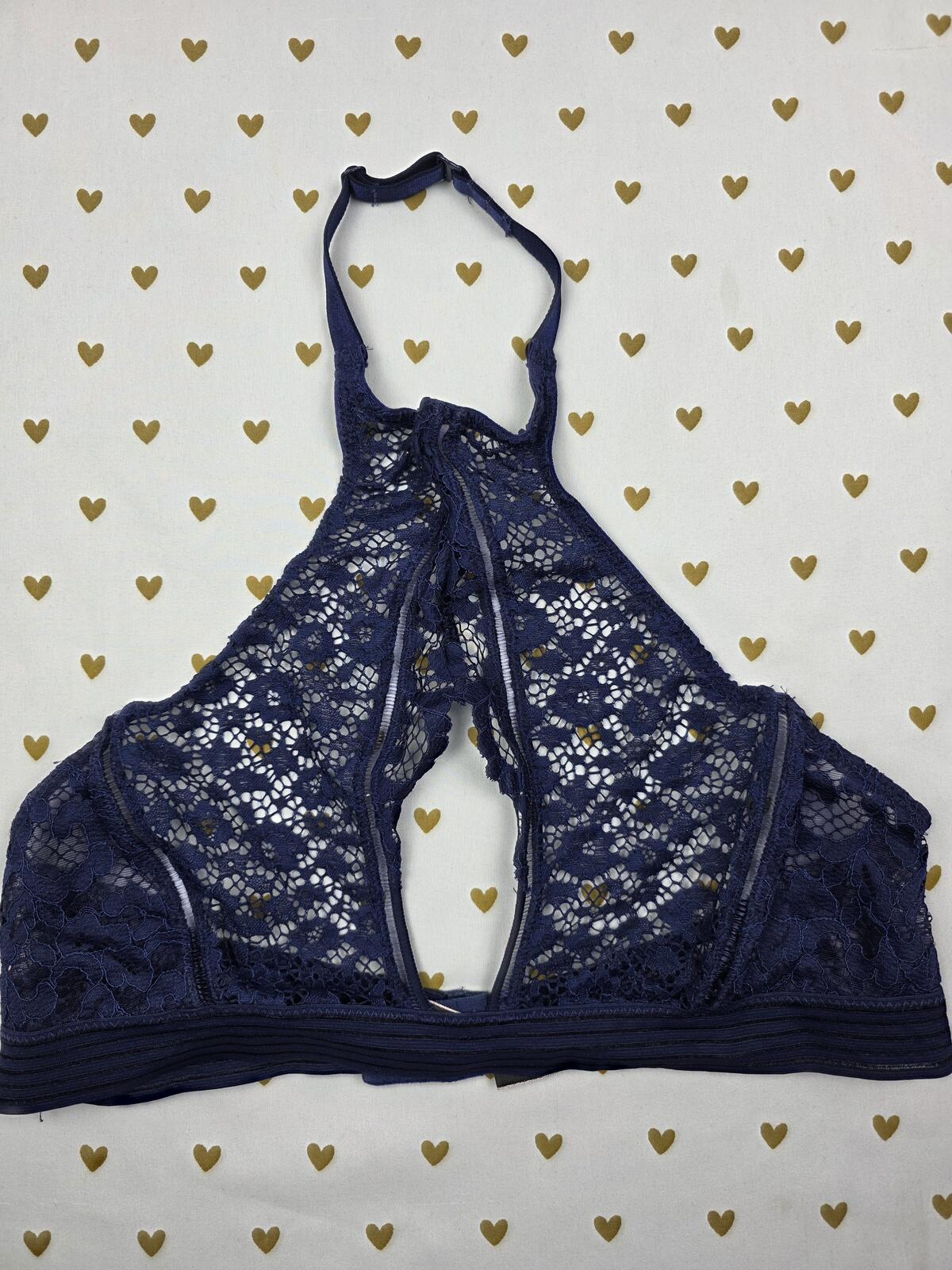 Victorias Secret high Line Very Sexy Blue Large Bralette Bra Top Tank