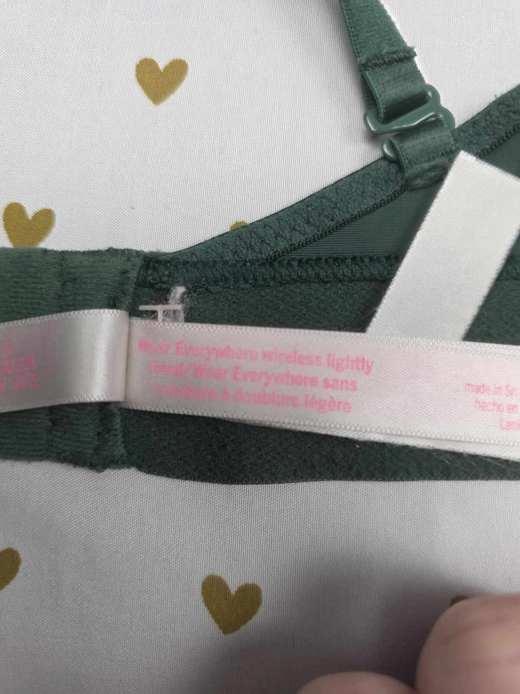 Victorias Secret PINK Green Wireless SHINE BLING Bra 32c Wear Everywhere