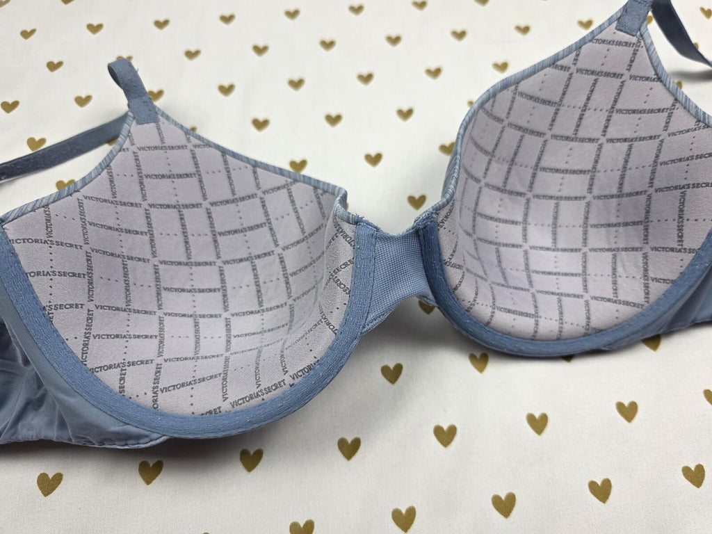 Victorias Secret Blue Uplift Semi Demi Balconette Bra 32D