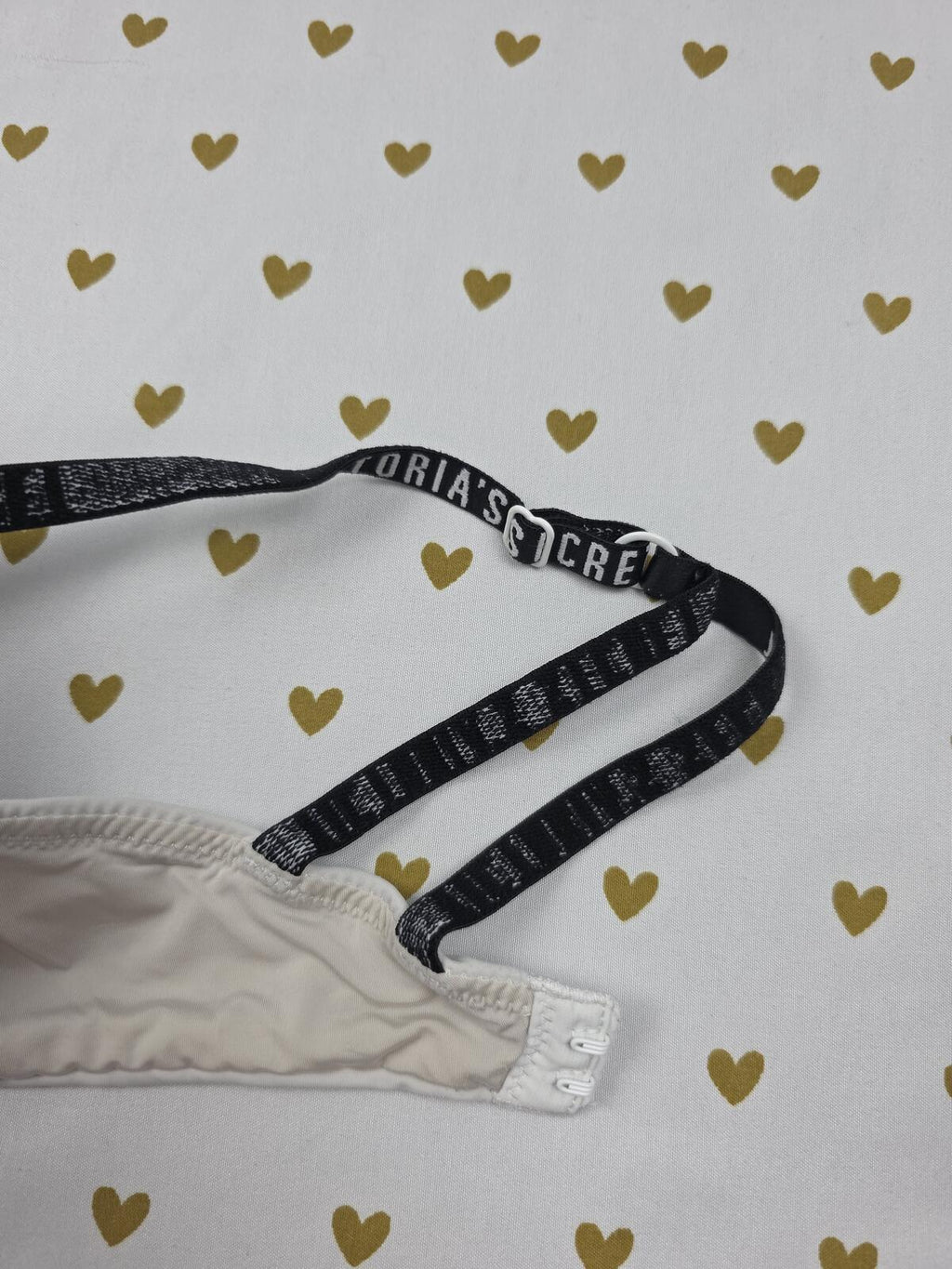 Victorias Secret White Logo Strap Perfect Shape Bra 32D