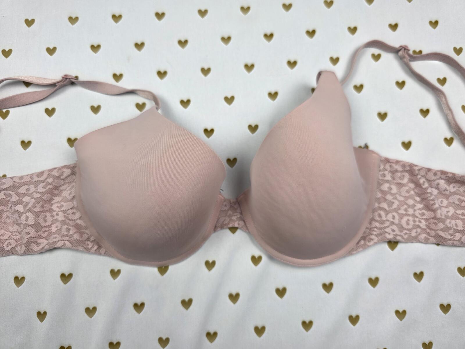 Victorias Secret Beige 32D T Shirt Lightly Lined Bra Demi
