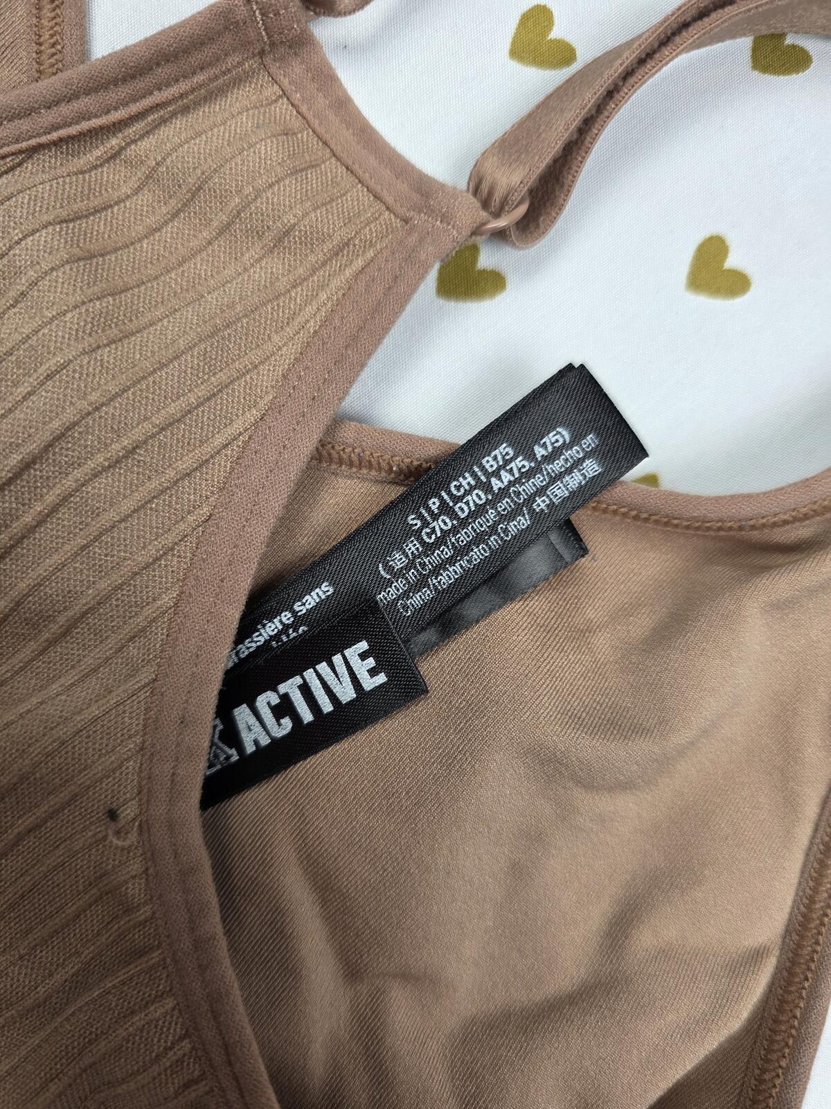 Victorias Secret Pink Brown Active Textured Bralettes Bra Top Tank SMALL