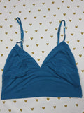 Victorias Secret Blue Polka Dot Strap Super Soft XS Bralette Bra Top Tank