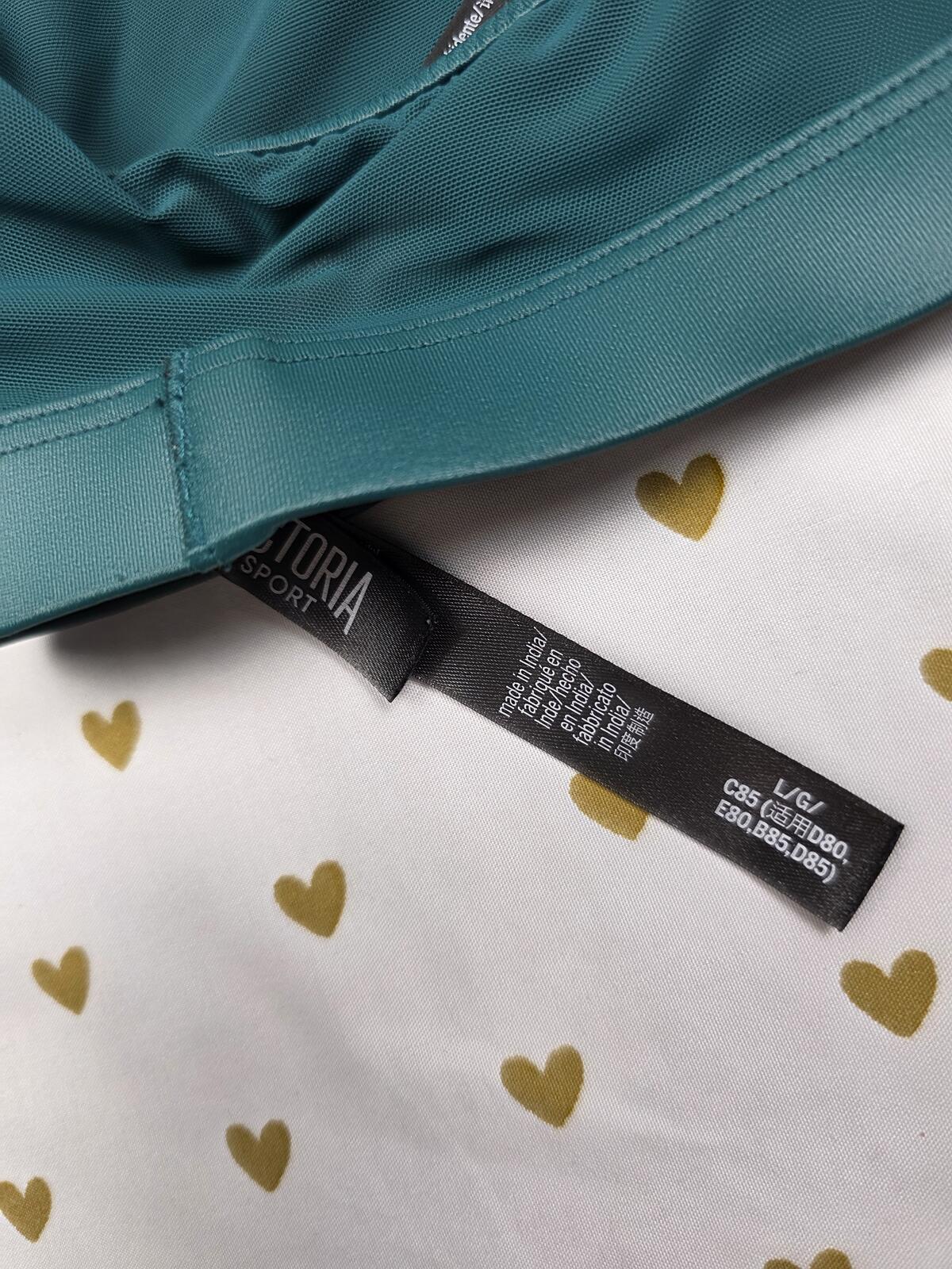 Victorias Secret Pink High Line Green SPORTS BRA Large Bralette Bra Top Tank