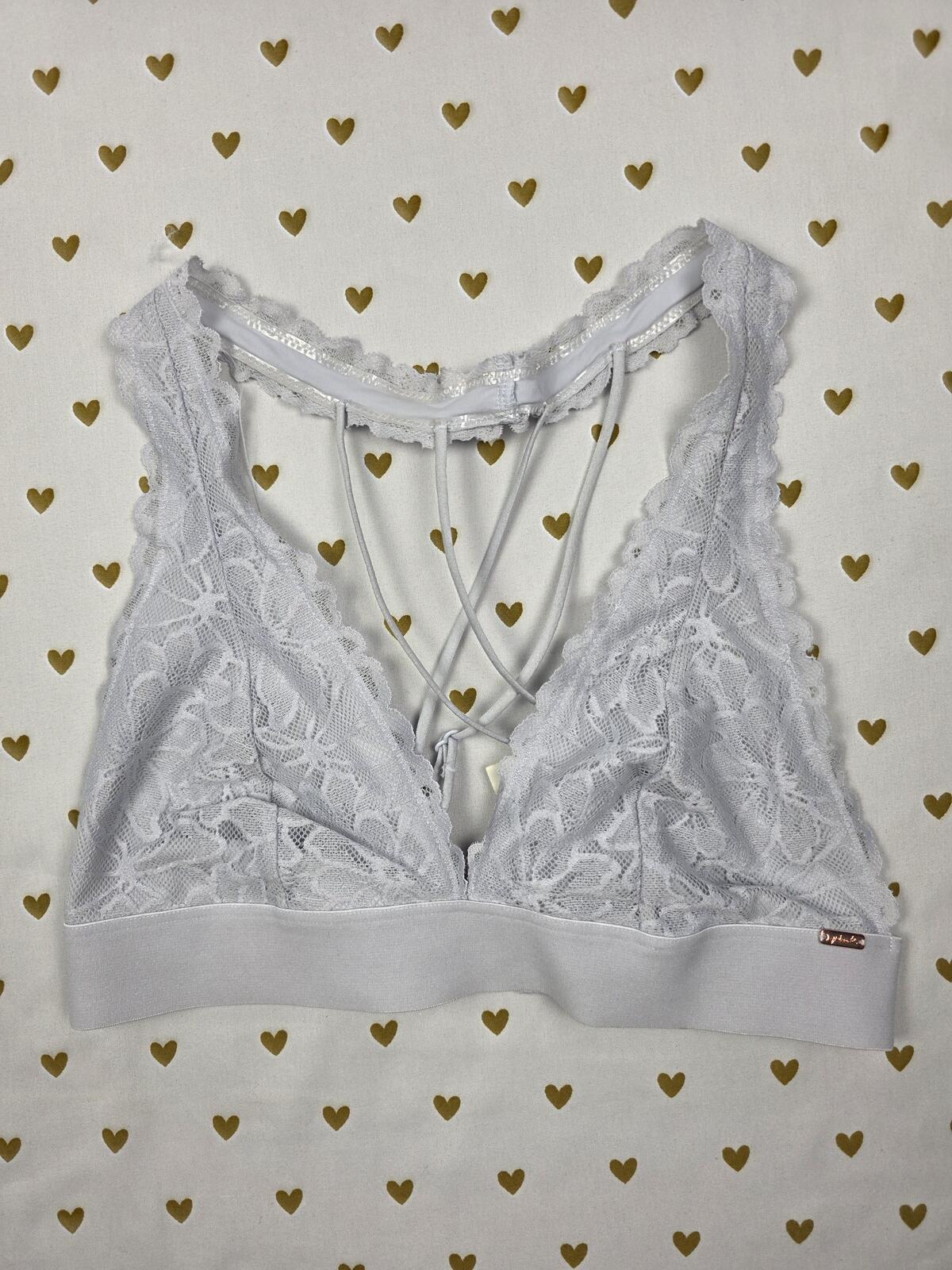 Victorias Secret Pink Blue Lacey Strappy Small Bralette Bra Top Tank