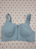 Victorias Secret Blue Vented SPORTS BRA Zip Supportive Exercise Support 34C