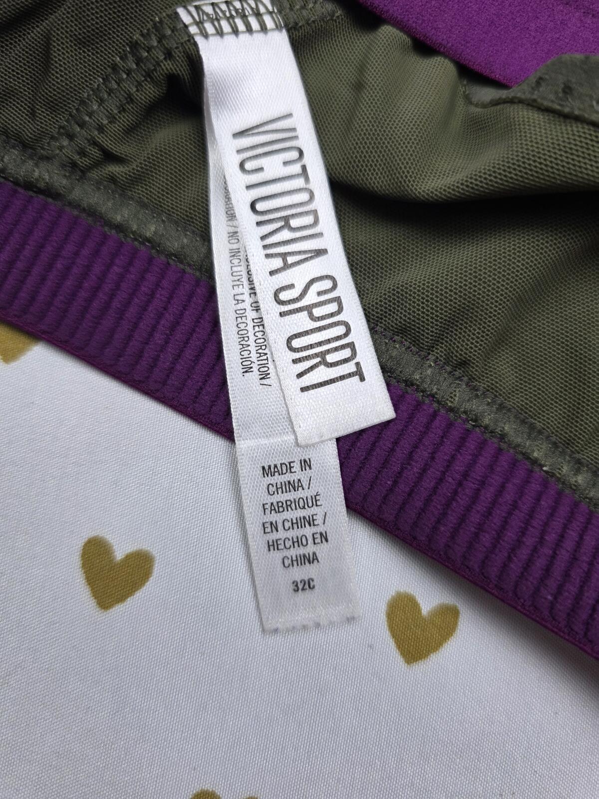 Victorias Secret Strappy Neon SPORTS BRA Green 32C Exercise Support