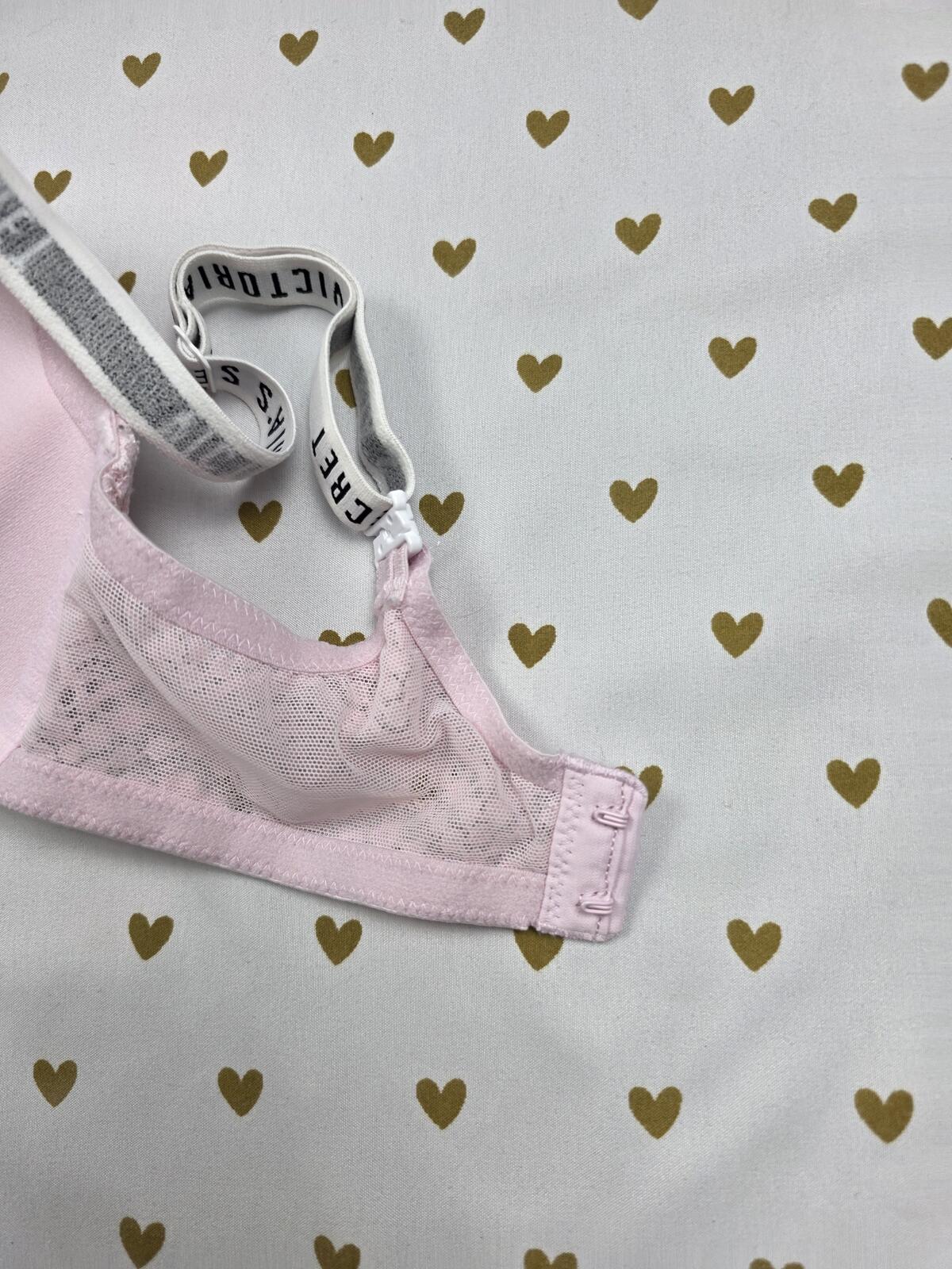 Victorias Secret Logo Strap Wireless No Wire  T Shirt Lightly Lined Bra 34DD