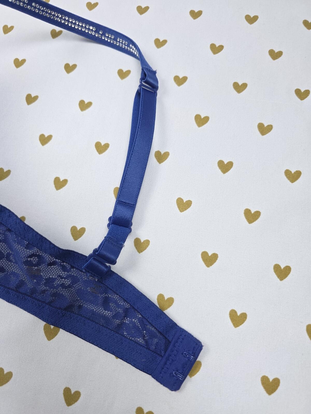 Victorias Secret PINK Bling Strap Studded leopard cheetah Bra Push Up 38C