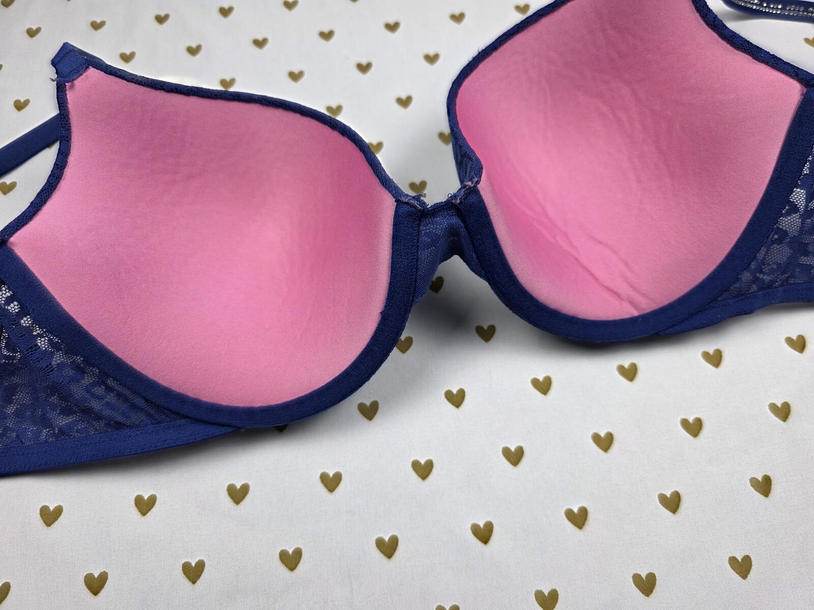 Victorias Secret PINK Bling Strap Studded leopard cheetah Bra Push Up 38C