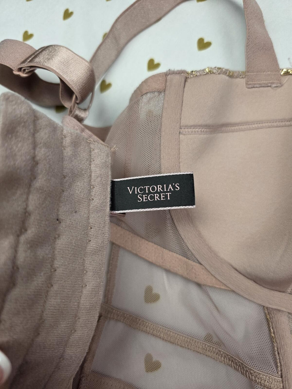 Victorias Secret Sheer 36D Push Up Corset Top Caged Tank Strappy