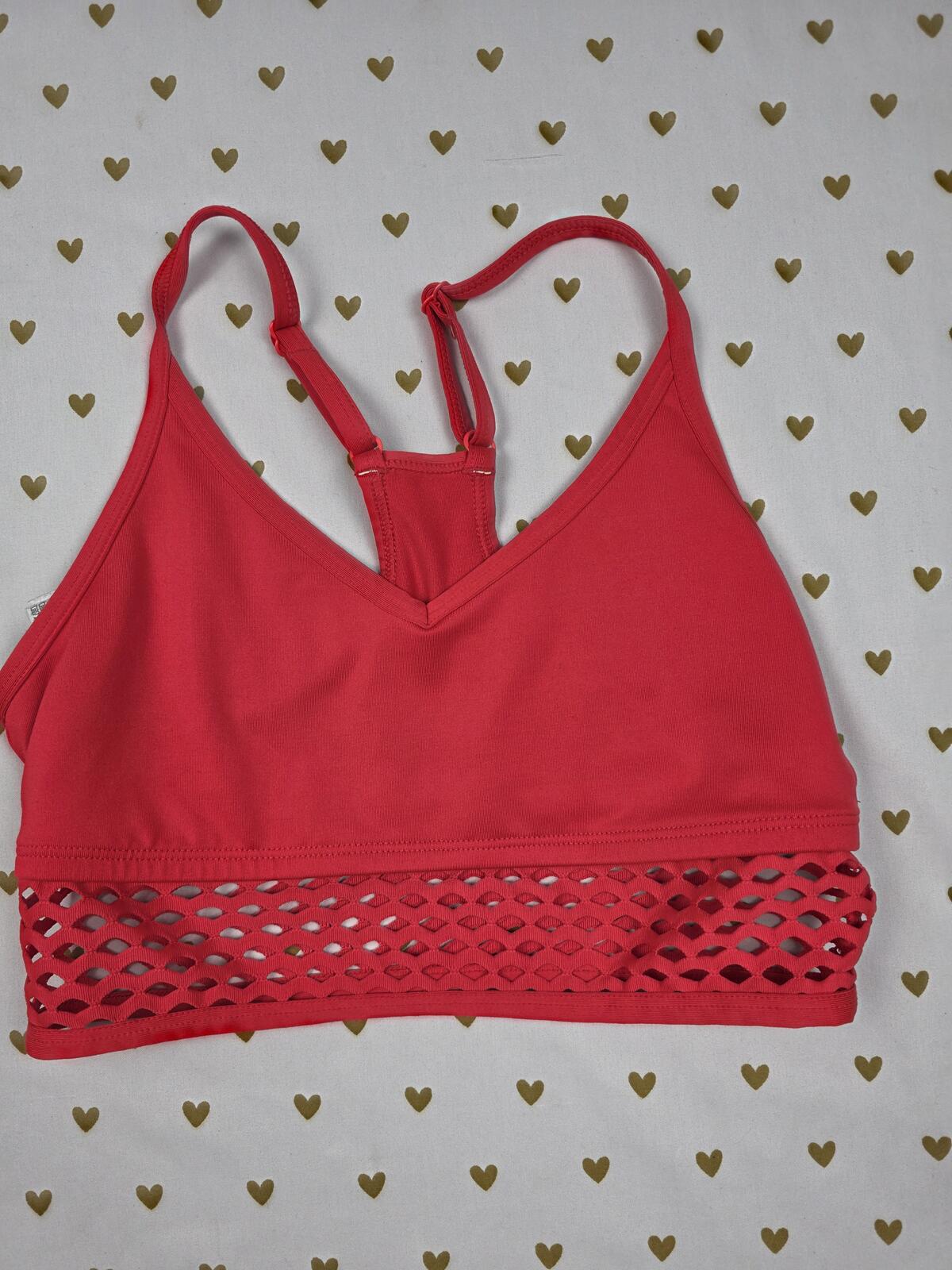 Victorias Secret Pink Red Sports Bra SMALL Bralette Bra Top Tank