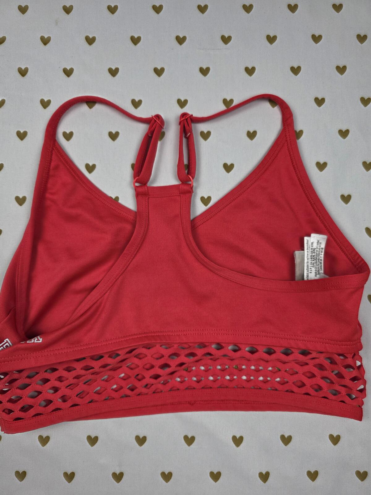 Victorias Secret Pink Red Sports Bra SMALL Bralette Bra Top Tank