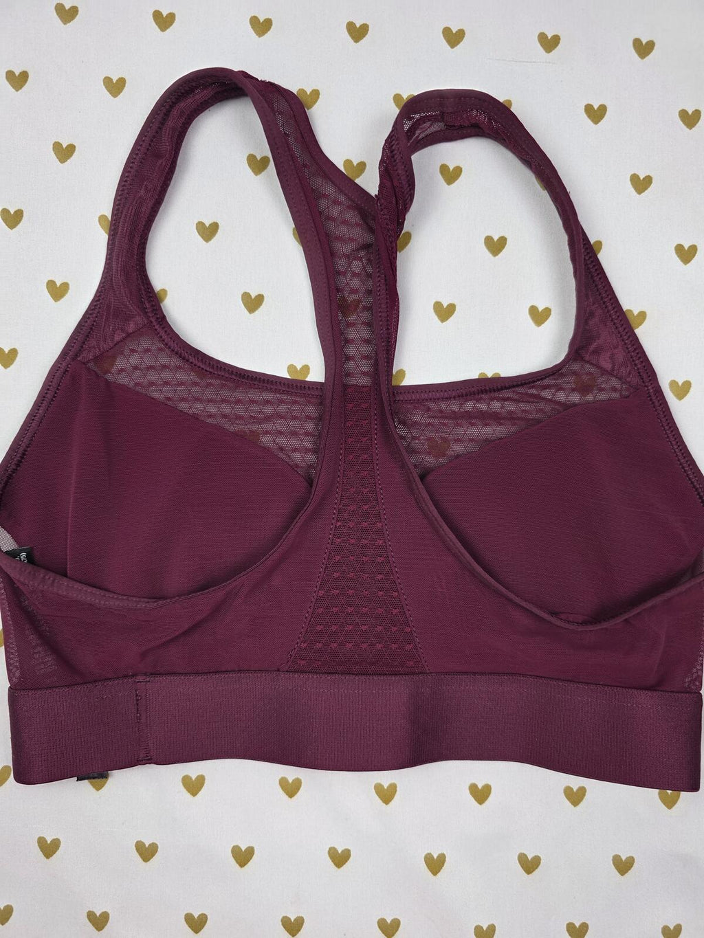 Victorias Secret Polka Dot Sports Bra SMALL Maroon Bralette Bra Top Tank