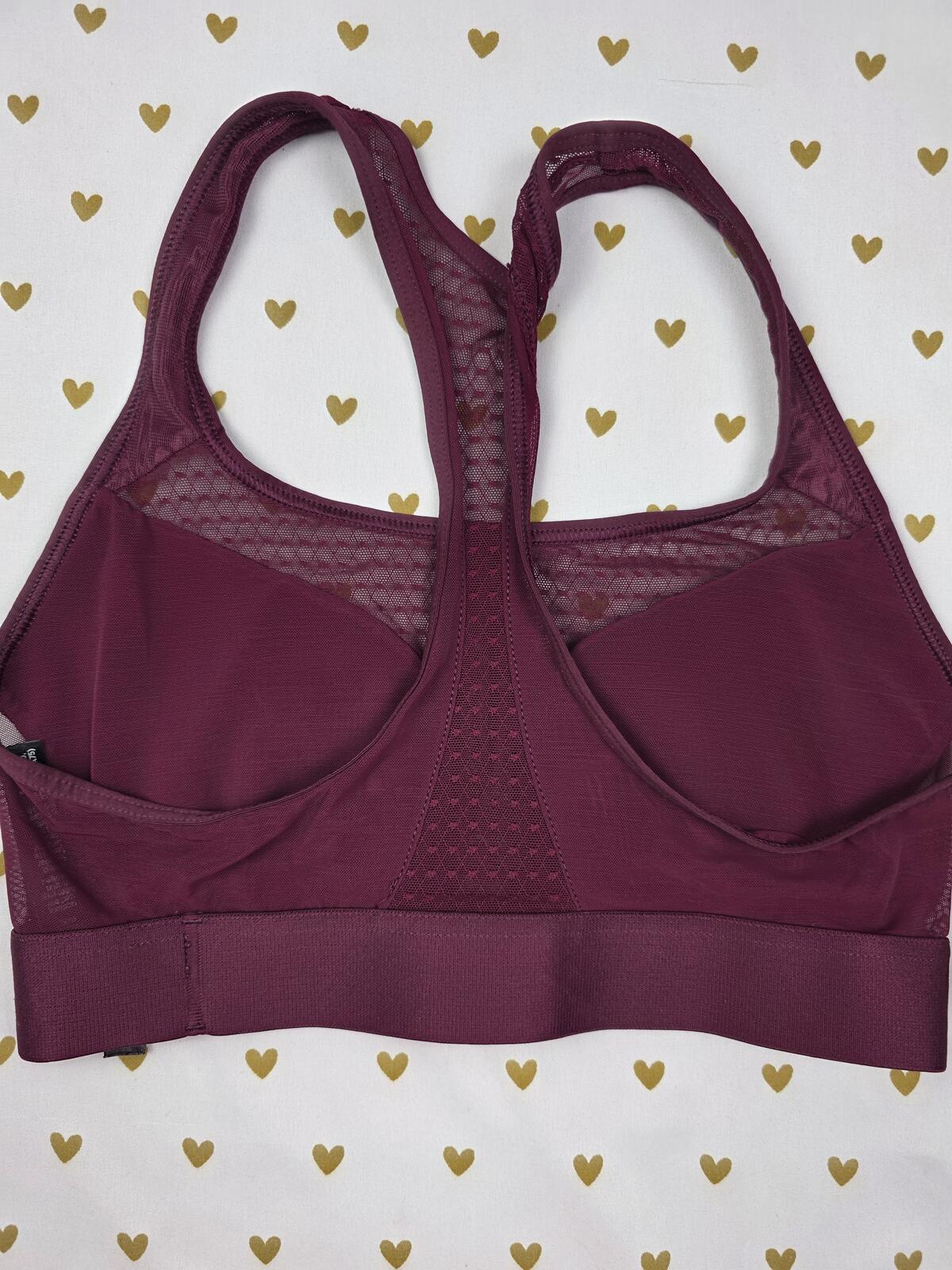 Victorias Secret Polka Dot Sports Bra SMALL Maroon Bralette Bra Top Tank