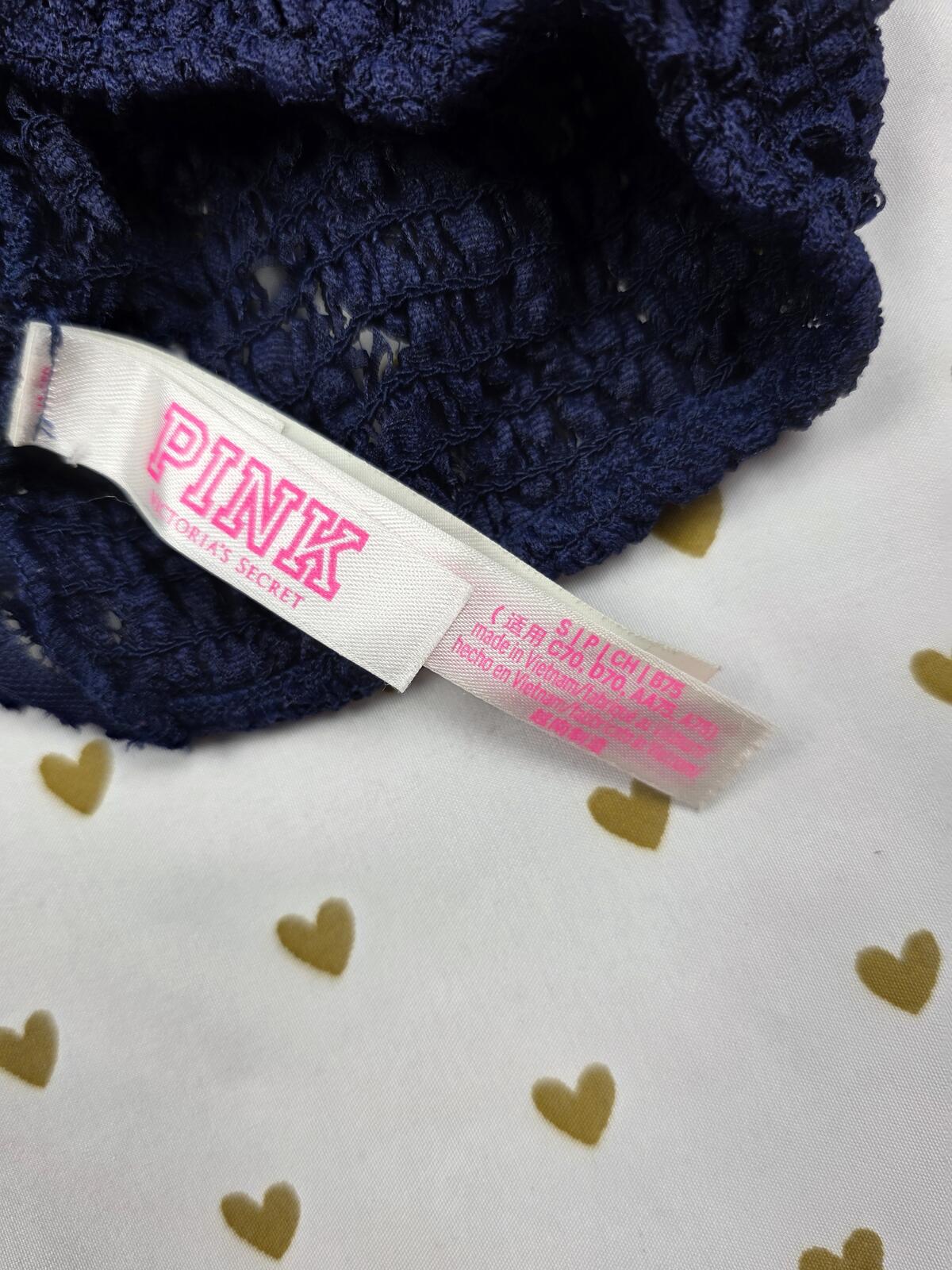 Victorias Secret Pink Blue Lace Strappy Small  Bralette Bra Top Tank