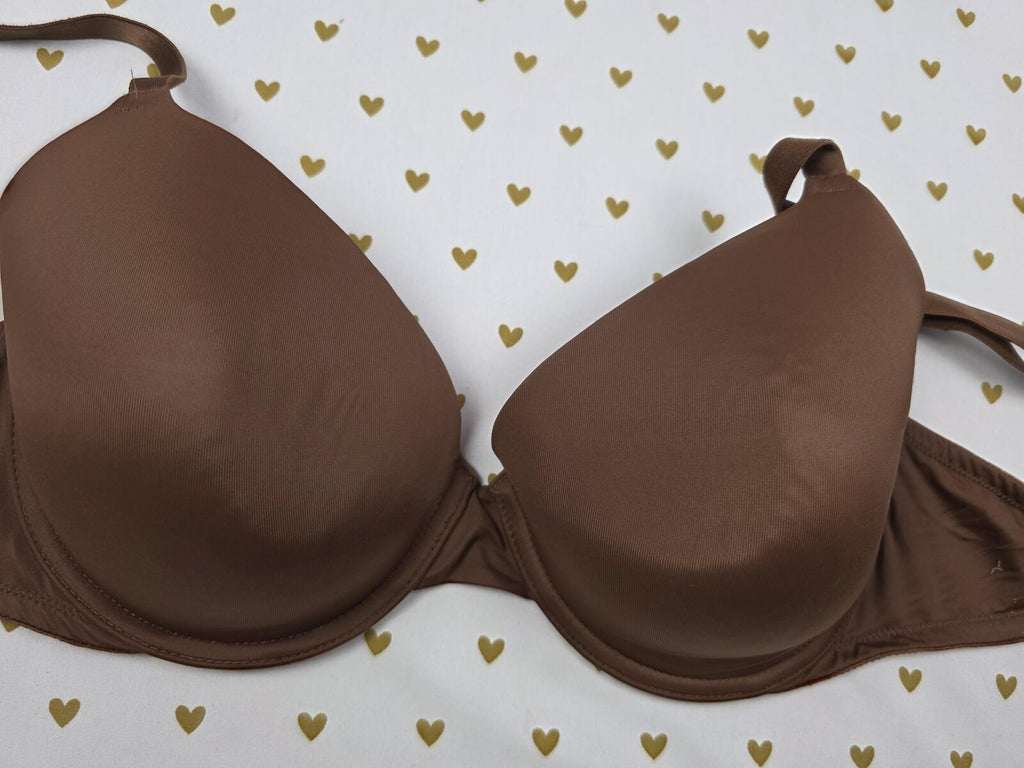 Victorias Secret PINK Brown Wear Everywhere T Shirt lightly Lined Bra 36DD
