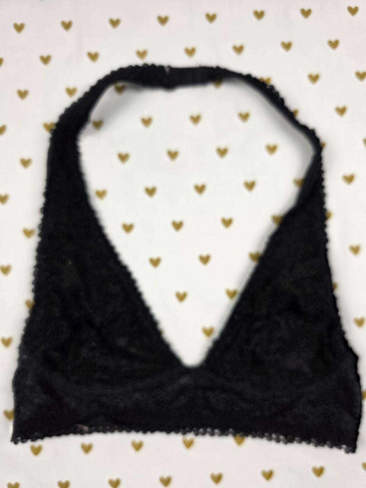 Victorias Secret Black Lace Halter XS Bralette Bra Top Tank