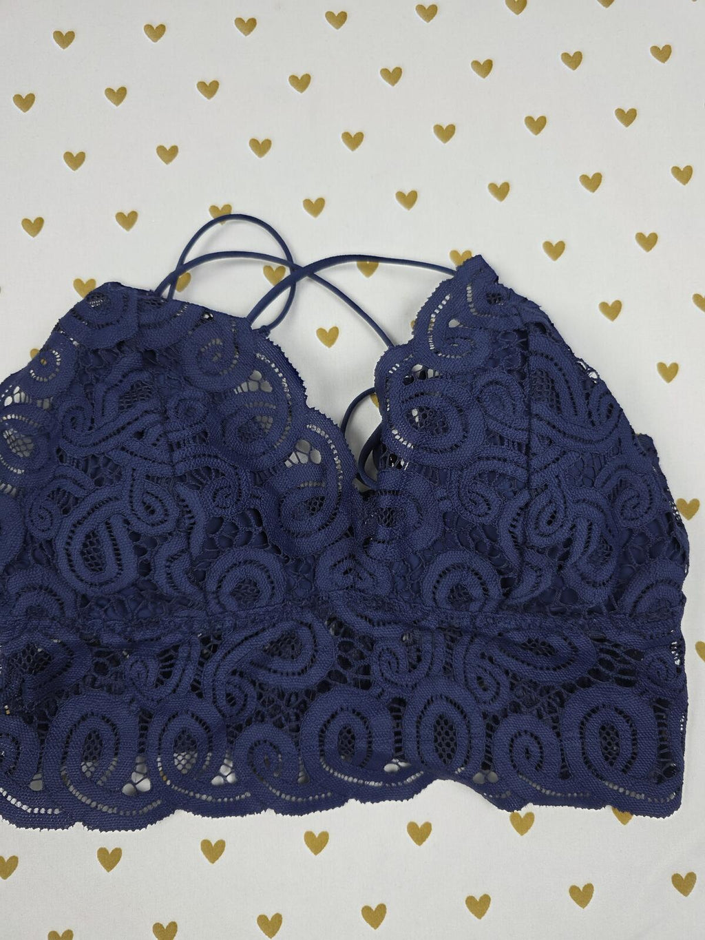 Victorias Secret Pink Blue lace caged small Bralette Bra Top Tank