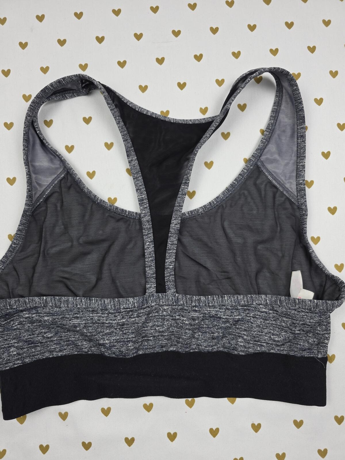 Victorias Secret Pink Large Grey Sports bra Bralette Bra Top Tank