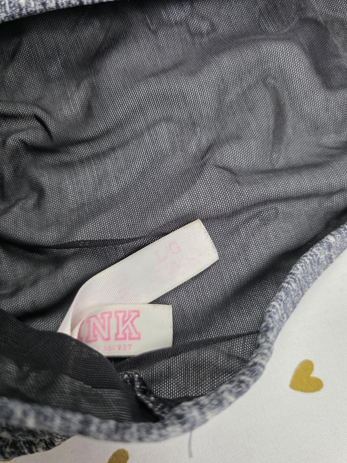 Victorias Secret Pink Large Grey Sports bra Bralette Bra Top Tank