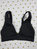 Victorias Secret Pink XS Black Ribbed Bralette Bra Top Tank