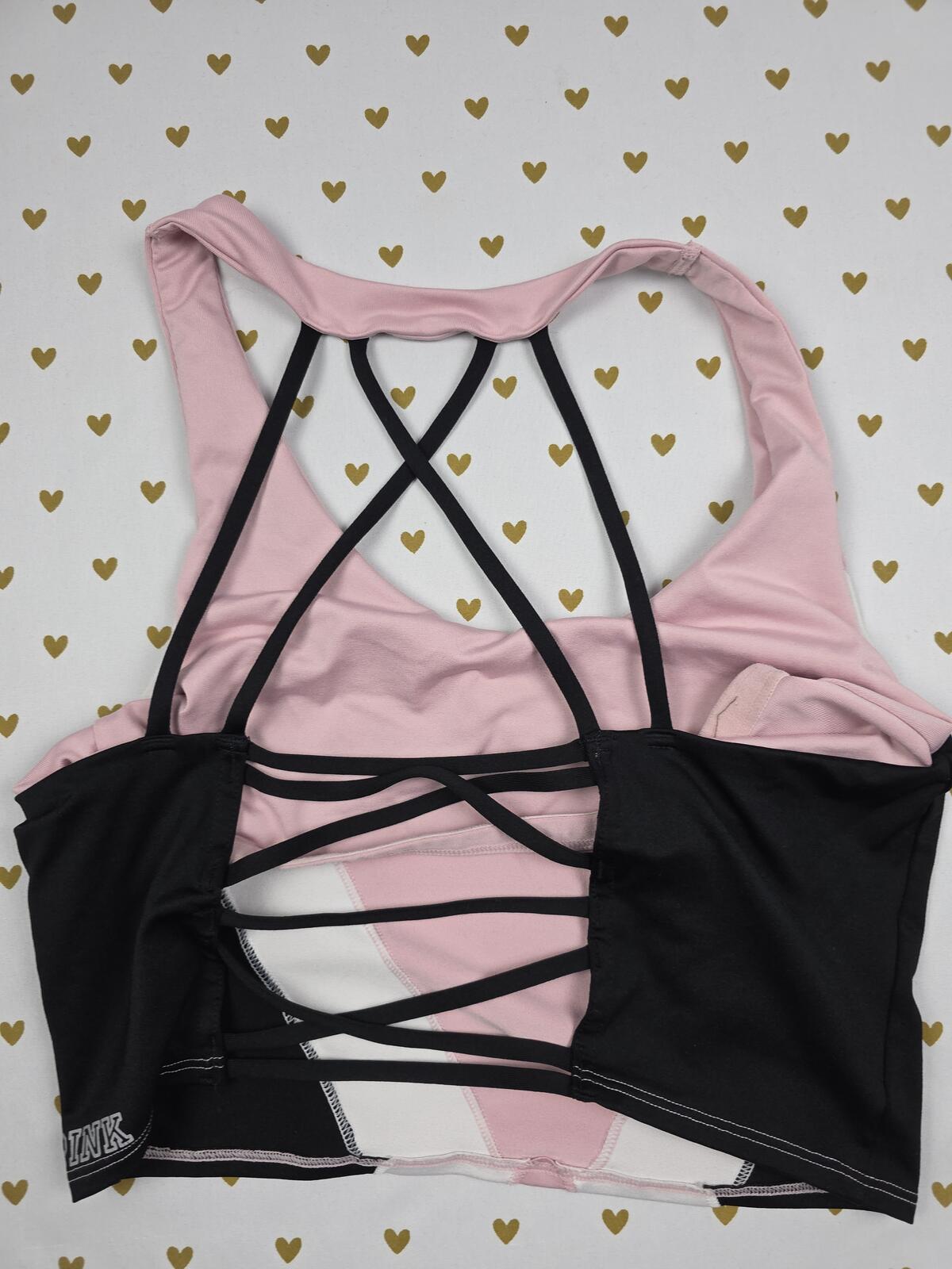 Victorias Secret Pink Active Strappy Sports Bra Medium Bralette Bra Top Tank
