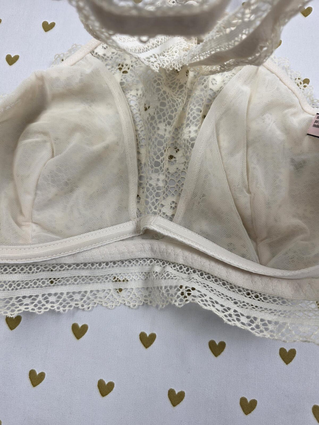Victorias Secret White Lace Large Bralette Bra Top Tank