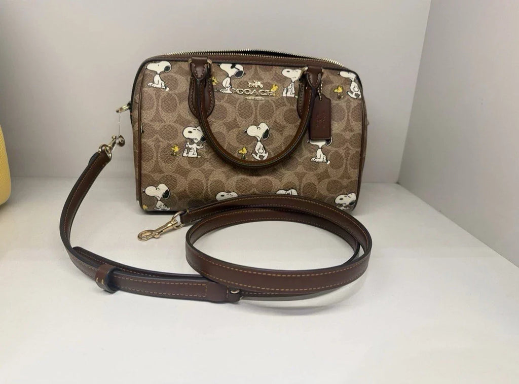 Coach X Peanuts Rowan Satchel Bag Signature Canvas