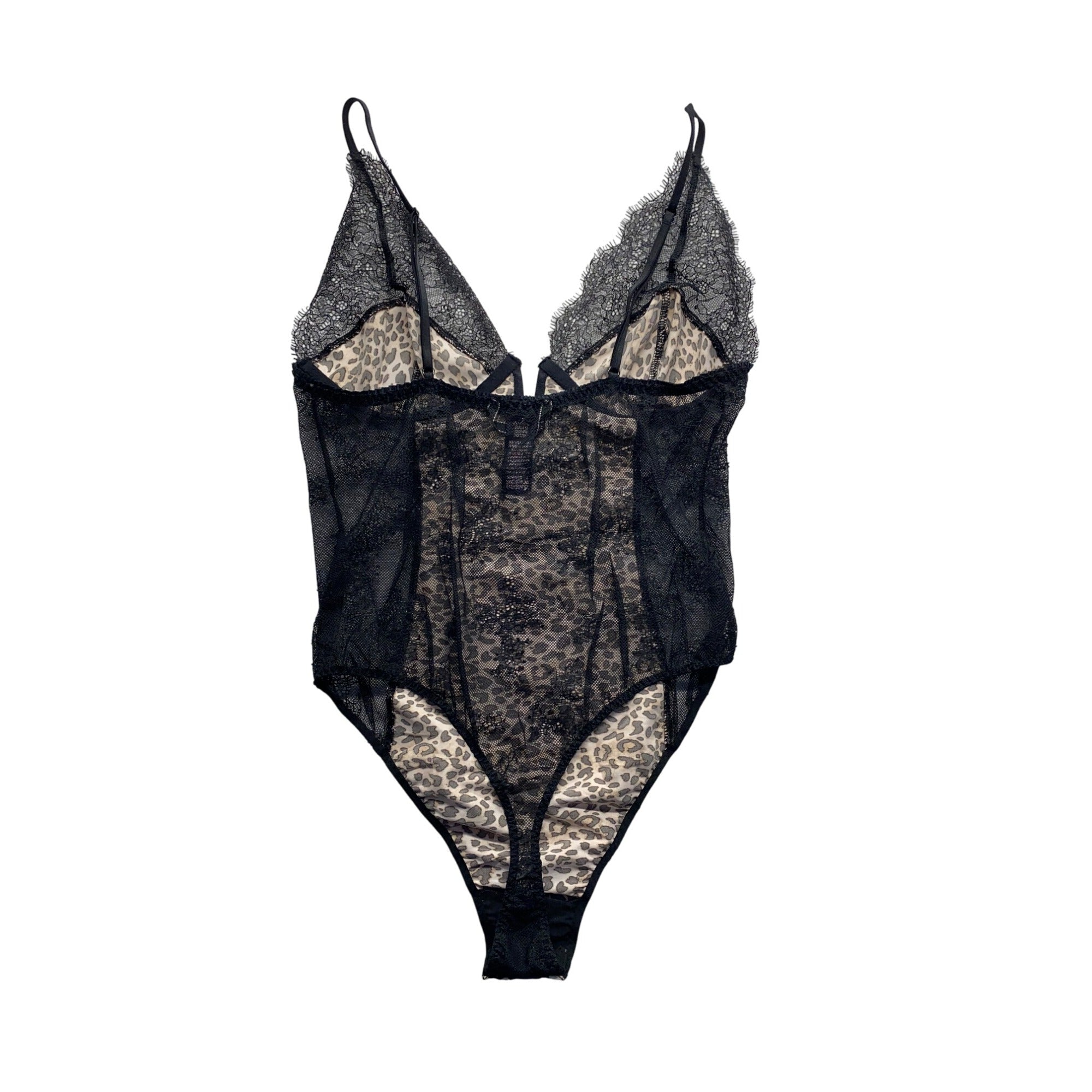 Victorias Secret Leopard Lace Mesh Bodysuit #7039