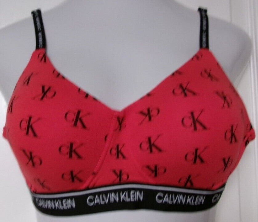 Calvin Klein Archive Logo Lightly Lined Wirefree Bra, Hibiscus, XL