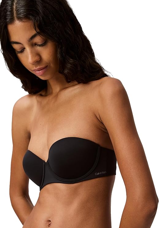 CALVIN KLEIN Perfectly Fit Strapless Convertible Push-Up Bra BLACK 34A