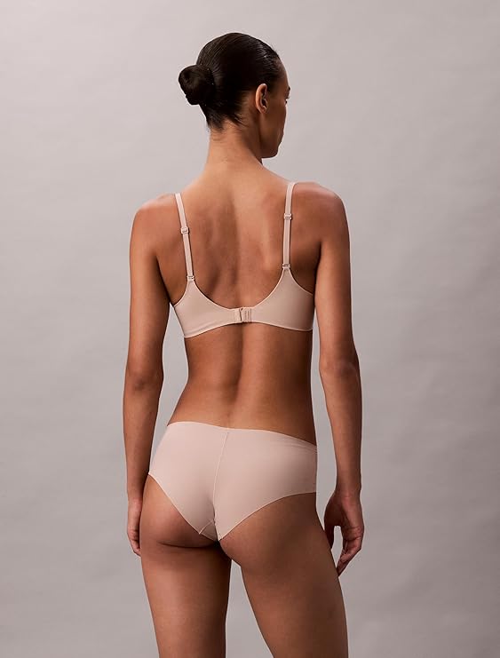 CALVIN KLEIN Perfectly Fit Push Up Plunge Memory Touch Bra HONEY ALMOND 32C