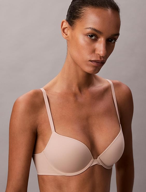 CALVIN KLEIN Perfectly Fit Push Up Plunge Memory Touch Bra HONEY ALMOND 36DD