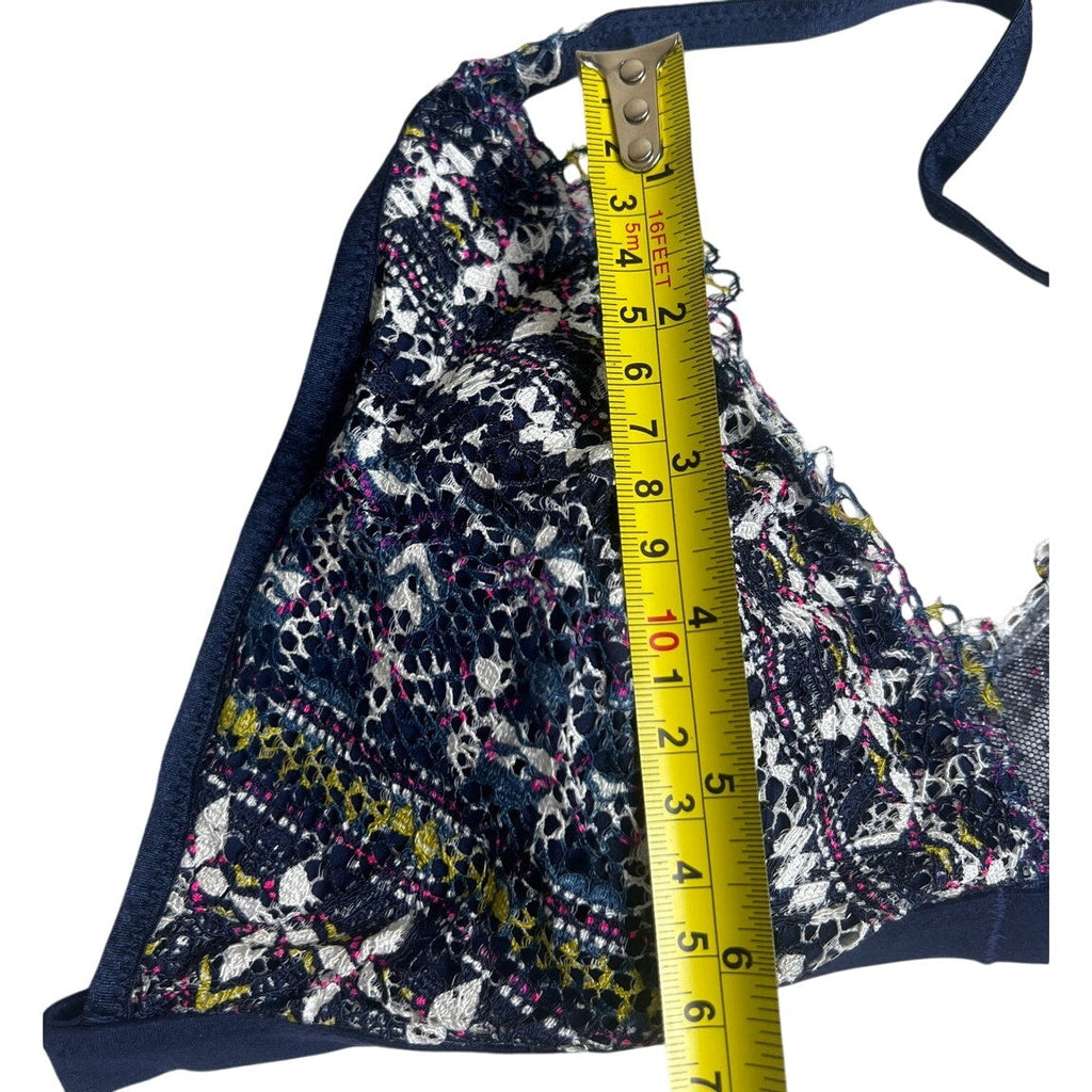 Victoria's Secret Body by Victoria Brallete XL Blue Floral Lace