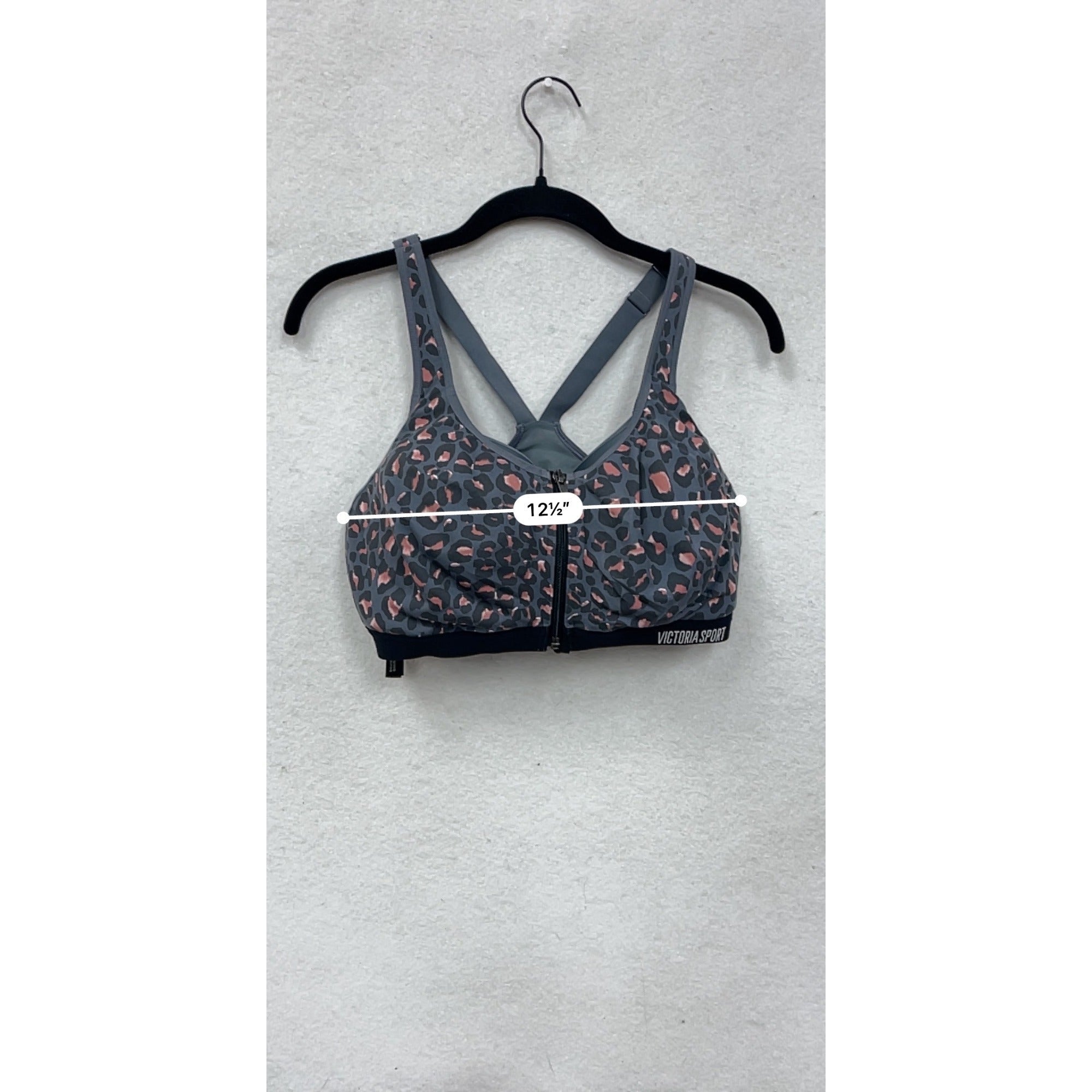 Victoria Sport 36DDD Leopard Print Front-Close Sports Bra #8742