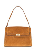 Tory Burch Suede Whipstitch Large Lee Radziwill Shoulder Bag