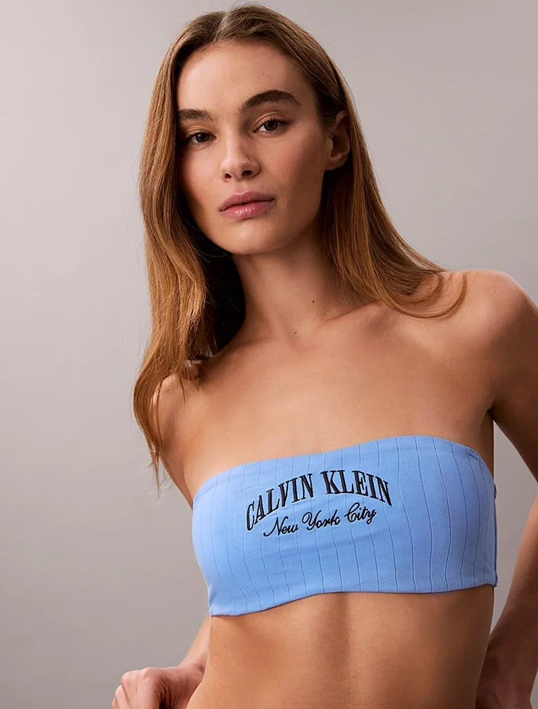 Calvin Klein | Heritage Classic Cotton Bandeau Bralette | Blue Descent