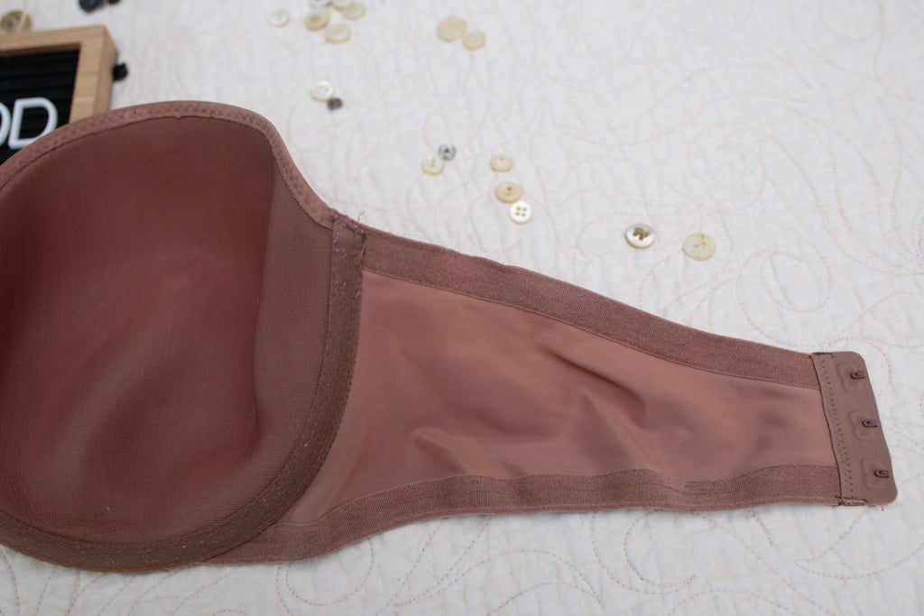 Victoria's Secret 36DD Lined Strapless Underwire Bra Rust Brown