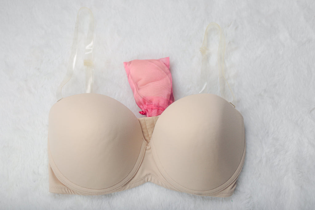 Victoria's Secret 34D Body by Victoria Convertible Strapless Underwire Bra Beige NEW