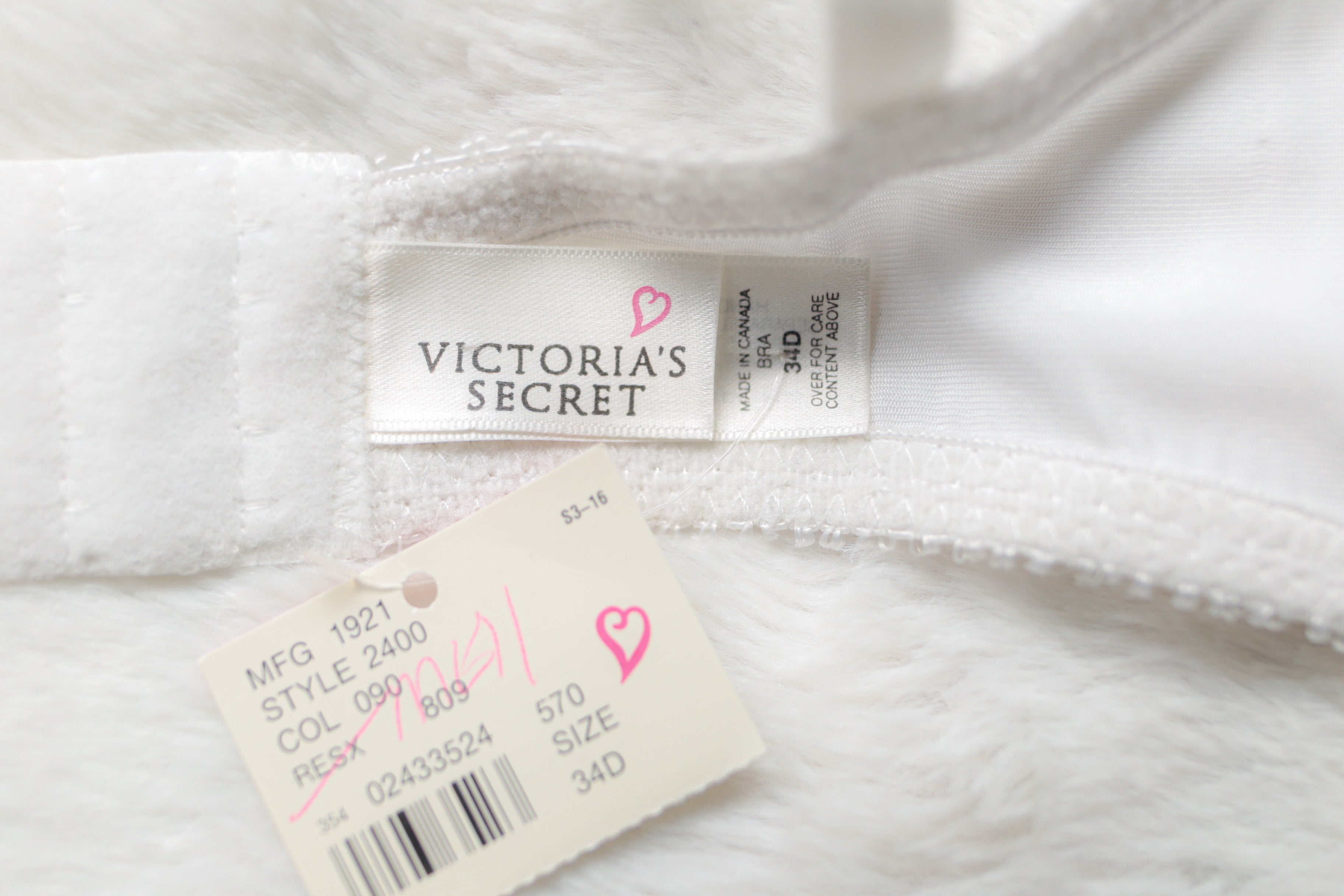 Victoria's Secret 90s Y2K Heart Label Satin Bridal Lined Demi Bra 34D NEW