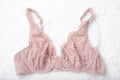 Victoria's Secret Body by Victoria Boho Unlined Lace Unpadded Semi Sheer Bra Pink Underwire 36B