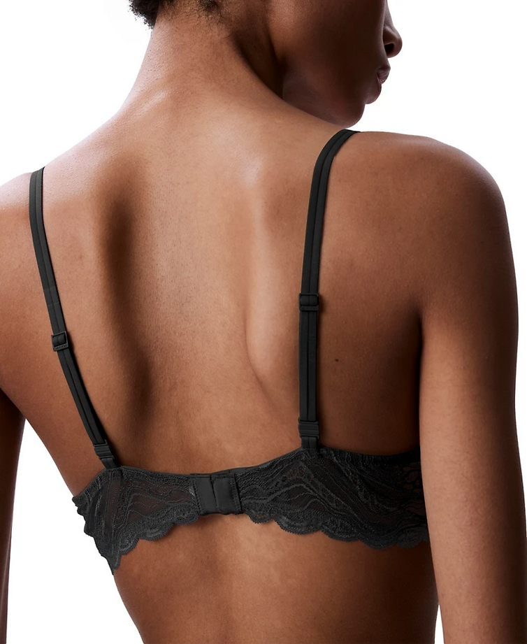 CALVIN KLEIN Sensual Stretch Lace Lift Demi Bra BLACK 38B